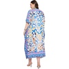 image:imageGypsie Blu Womens Plus Size Printed Caftan Maxi Dress Beach Cover Up Summer Dress VNeck Kimono Sleeve Lounge WearBlue Abstract Print