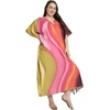 image:imageGypsie Blu Womens Plus Size Printed Caftan Maxi Dress Beach Cover Up Summer Dress VNeck Kimono Sleeve Lounge WearBright Pink  Orange