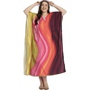 image:imageGypsie Blu Womens Plus Size Printed Caftan Maxi Dress Beach Cover Up Summer Dress VNeck Kimono Sleeve Lounge WearBright Pink  Orange