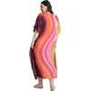 image:imageGypsie Blu Womens Plus Size Printed Caftan Maxi Dress Beach Cover Up Summer Dress VNeck Kimono Sleeve Lounge WearBright Pink  Orange