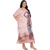 image:imageGypsie Blu Womens Plus Size Printed Caftan Maxi Dress Beach Cover Up Summer Dress VNeck Kimono Sleeve Lounge WearBrown Lady Print