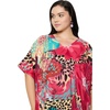 image:imageGypsie Blu Womens Plus Size Printed Caftan Maxi Dress Beach Cover Up Summer Dress VNeck Kimono Sleeve Lounge WearBurgundy  Turquoise
