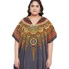 image:imageGypsie Blu Womens Plus Size Printed Caftan Maxi Dress Beach Cover Up Summer Dress VNeck Kimono Sleeve Lounge WearCharcoal Gray