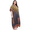 image:imageGypsie Blu Womens Plus Size Printed Caftan Maxi Dress Beach Cover Up Summer Dress VNeck Kimono Sleeve Lounge WearCharcoal Gray