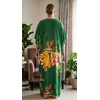 image:imageGypsie Blu Womens Plus Size Printed Caftan Maxi Dress Beach Cover Up Summer Dress VNeck Kimono Sleeve Lounge WearDeep Leaf Green