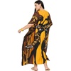 image:imageGypsie Blu Womens Plus Size Printed Caftan Maxi Dress Beach Cover Up Summer Dress VNeck Kimono Sleeve Lounge WearDeep Mustard Yellow