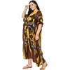 image:imageGypsie Blu Womens Plus Size Printed Caftan Maxi Dress Beach Cover Up Summer Dress VNeck Kimono Sleeve Lounge WearDeep Mustard Yellow