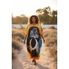 image:imageGypsie Blu Womens Plus Size Printed Caftan Maxi Dress Beach Cover Up Summer Dress VNeck Kimono Sleeve Lounge WearGradient Orange
