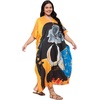 image:imageGypsie Blu Womens Plus Size Printed Caftan Maxi Dress Beach Cover Up Summer Dress VNeck Kimono Sleeve Lounge WearGradient Orange