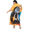 image:imageGypsie Blu Womens Plus Size Printed Caftan Maxi Dress Beach Cover Up Summer Dress VNeck Kimono Sleeve Lounge WearGradient Orange