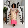 image:imageGypsie Blu Womens Plus Size Printed Caftan Maxi Dress Beach Cover Up Summer Dress VNeck Kimono Sleeve Lounge WearGradient Peach  Black