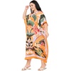 image:imageGypsie Blu Womens Plus Size Printed Caftan Maxi Dress Beach Cover Up Summer Dress VNeck Kimono Sleeve Lounge WearLight Blush Pink
