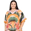 image:imageGypsie Blu Womens Plus Size Printed Caftan Maxi Dress Beach Cover Up Summer Dress VNeck Kimono Sleeve Lounge WearLight Blush Pink