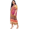 image:imageGypsie Blu Womens Plus Size Printed Caftan Maxi Dress Beach Cover Up Summer Dress VNeck Kimono Sleeve Lounge WearMulti