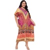 image:imageGypsie Blu Womens Plus Size Printed Caftan Maxi Dress Beach Cover Up Summer Dress VNeck Kimono Sleeve Lounge WearMulti