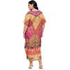 image:imageGypsie Blu Womens Plus Size Printed Caftan Maxi Dress Beach Cover Up Summer Dress VNeck Kimono Sleeve Lounge WearMulti