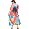 image:imageGypsie Blu Womens Plus Size Printed Caftan Maxi Dress Beach Cover Up Summer Dress VNeck Kimono Sleeve Lounge WearMulticolour Lady Print