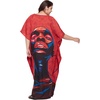 image:imageGypsie Blu Womens Plus Size Printed Caftan Maxi Dress Beach Cover Up Summer Dress VNeck Kimono Sleeve Lounge WearMulticoloured