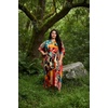 image:imageGypsie Blu Womens Plus Size Printed Caftan Maxi Dress Beach Cover Up Summer Dress VNeck Kimono Sleeve Lounge WearMustard Yellow  Brick Red
