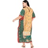 image:imageGypsie Blu Womens Plus Size Printed Caftan Maxi Dress Beach Cover Up Summer Dress VNeck Kimono Sleeve Lounge WearMustard Yellow  Dark Green