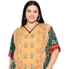 image:imageGypsie Blu Womens Plus Size Printed Caftan Maxi Dress Beach Cover Up Summer Dress VNeck Kimono Sleeve Lounge WearMustard Yellow  Dark Green
