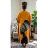 image:imageGypsie Blu Womens Plus Size Printed Caftan Maxi Dress Beach Cover Up Summer Dress VNeck Kimono Sleeve Lounge WearMustard Yellow Lady