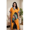 image:imageGypsie Blu Womens Plus Size Printed Caftan Maxi Dress Beach Cover Up Summer Dress VNeck Kimono Sleeve Lounge WearMustard Yellow Lady