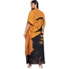 image:imageGypsie Blu Womens Plus Size Printed Caftan Maxi Dress Beach Cover Up Summer Dress VNeck Kimono Sleeve Lounge WearMusted Orange