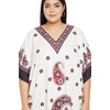 image:imageGypsie Blu Womens Plus Size Printed Caftan Maxi Dress Beach Cover Up Summer Dress VNeck Kimono Sleeve Lounge WearOffwhite