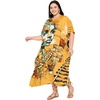 image:imageGypsie Blu Womens Plus Size Printed Caftan Maxi Dress Beach Cover Up Summer Dress VNeck Kimono Sleeve Lounge WearOrange