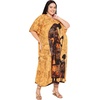 image:imageGypsie Blu Womens Plus Size Printed Caftan Maxi Dress Beach Cover Up Summer Dress VNeck Kimono Sleeve Lounge WearOrange Lady Tribal