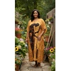 image:imageGypsie Blu Womens Plus Size Printed Caftan Maxi Dress Beach Cover Up Summer Dress VNeck Kimono Sleeve Lounge WearOrange Lady Tribal