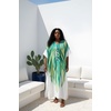image:imageGypsie Blu Womens Plus Size Printed Caftan Maxi Dress Beach Cover Up Summer Dress VNeck Kimono Sleeve Lounge WearPure White