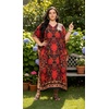 image:imageGypsie Blu Womens Plus Size Printed Caftan Maxi Dress Beach Cover Up Summer Dress VNeck Kimono Sleeve Lounge WearRed Floral