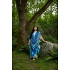 image:imageGypsie Blu Womens Plus Size Printed Caftan Maxi Dress Beach Cover Up Summer Dress VNeck Kimono Sleeve Lounge WearRoyal Blue
