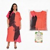 image:imageGypsie Blu Womens Plus Size Printed Caftan Maxi Dress Beach Cover Up Summer Dress VNeck Kimono Sleeve Lounge WearTangerinered