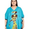image:imageGypsie Blu Womens Plus Size Printed Caftan Maxi Dress Beach Cover Up Summer Dress VNeck Kimono Sleeve Lounge WearTurquoise Lady Tribal
