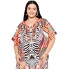 image:imageGypsie Blu Womens Plus Size Printed Caftan Maxi Dress Beach Cover Up Summer Dress VNeck Kimono Sleeve Lounge WearWhite