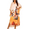 image:imageGypsie Blu Caftans for Women Plus Size Polyester Maxi Beach Dresses Bathing Suit Long Kaftan Swimsuit Coverup House DressBeige