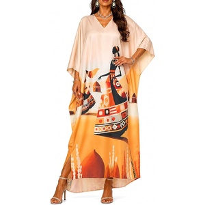 image:imageGypsie Blu Caftans for Women Plus Size Polyester Maxi Beach Dresses Bathing Suit Long Kaftan Swimsuit Coverup House DressBeige