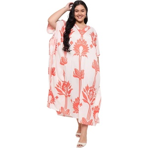 image:imageGypsie Blu Caftans for Women Plus Size Polyester Maxi Beach Dresses Bathing Suit Long Kaftan Swimsuit Coverup House DressOrange  White