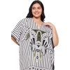image:imageGypsie Blu Women Plus Size Short Caftan Dress Stylish Polyester Beach Cover Up Tunic Top Dresses for Summer WearBlack and White