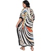 image:imageGypsie Blu Women Plus Size Kaftan Dress Beach Cover Up Maxi Dresses for Women VNeck Kimono Sleeve 1X3XBeige Abstract Print