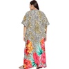 image:imageGypsie Blu Women Plus Size Kaftan Dress Beach Cover Up Maxi Dresses for Women VNeck Kimono Sleeve 1X3XBlack  Brown
