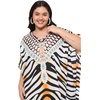 image:imageGypsie Blu Women Plus Size Kaftan Dress Beach Cover Up Maxi Dresses for Women VNeck Kimono Sleeve 1X3XBlack  White Animal