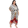 image:imageGypsie Blu Women Plus Size Kaftan Dress Beach Cover Up Maxi Dresses for Women VNeck Kimono Sleeve 1X3XBlack  White Animal