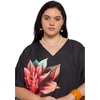 image:imageGypsie Blu Women Plus Size Kaftan Dress Beach Cover Up Maxi Dresses for Women VNeck Kimono Sleeve 1X3XBlack Floral