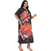 image:imageGypsie Blu Women Plus Size Kaftan Dress Beach Cover Up Maxi Dresses for Women VNeck Kimono Sleeve 1X3XBlack Floral