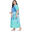 image:imageGypsie Blu Women Plus Size Kaftan Dress Beach Cover Up Maxi Dresses for Women VNeck Kimono Sleeve 1X3XBlue