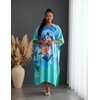 image:imageGypsie Blu Women Plus Size Kaftan Dress Beach Cover Up Maxi Dresses for Women VNeck Kimono Sleeve 1X3XBlue